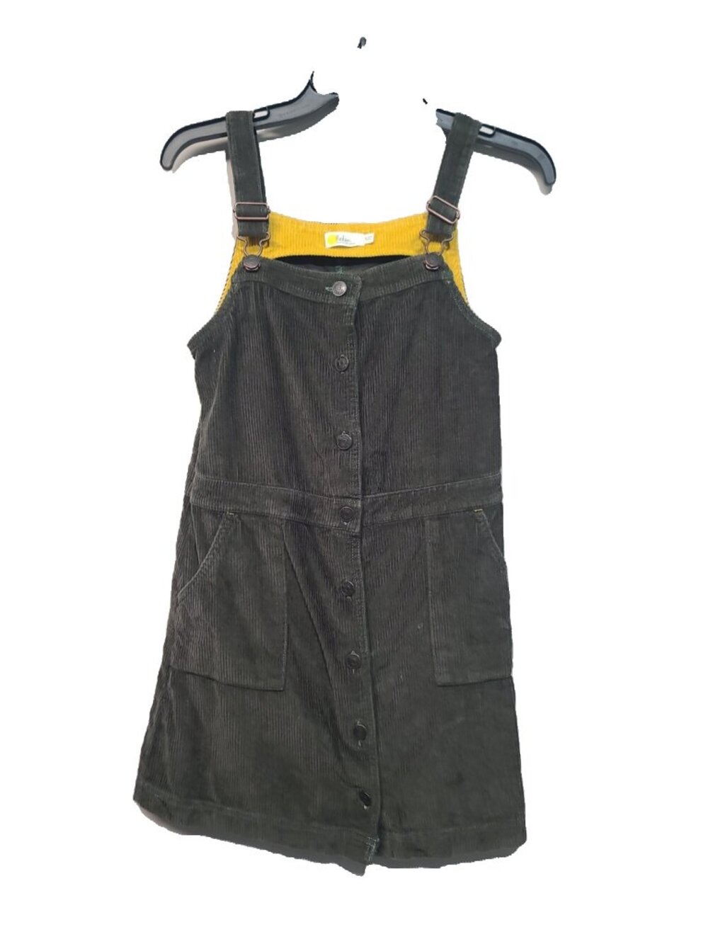 Boden Corduroy Overall Dress Size 12 Green EUC A-Line
